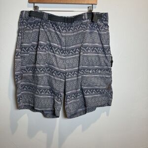 L.L. Bean Men's Swimsuit Belted Lined Geometric Lilac Blue Size XL Item ID 50202